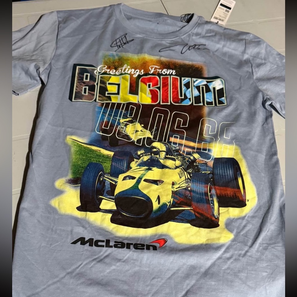 McLaren Formula 1 Racing Belgium T-Shirt Autographed - ALONSO and VANDOORNE